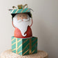 Painted Metal Santa with Christmas Gift Box