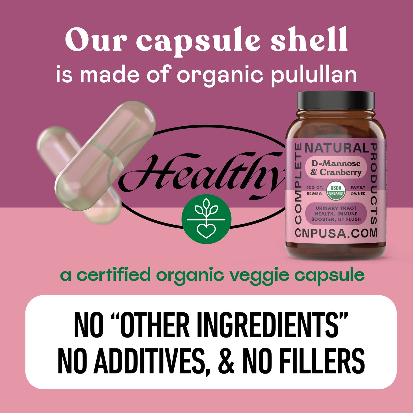 Organic D-Mannose & Cranberry Capsules