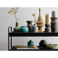 Green & Teal Reactive Glaze Volcano Finish Stoneware Vases