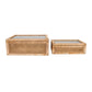 Woven Rattan Wood Display Boxes with Glass Lid | 2 Sizes