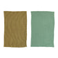 Olive & Teal Cotton Dobby Tea Towels