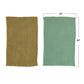 Olive & Teal Cotton Dobby Tea Towels