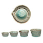 Teal Crackle Glaze Ceramic Measuring Cups | Set of 4
