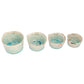 Teal Crackle Glaze Ceramic Measuring Cups | Set of 4