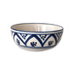 Hand-Painted Blue and Cream Stoneware Pinch Bowl