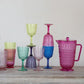 2 Quart Pink Acrylic Footed Pitcher with Lid & Raised Dots