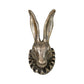 Brass Finish Cast Aluminum Rabbit Head with Ruff Collar Wall Mount