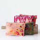 Quilted Velvet Flat Zipper Pouch with Vibrant Pattern