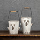 White Metal Ghost Bucket with Handle | 2 Sizes