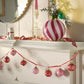 Pink & Red Mercury Glass Ornament Garland