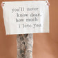 Hand-Painted Wall Tarp - You’ll Never Know Dear
