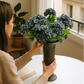 Blue Hydrangea Cluster Stem