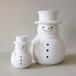 White Terracotta Snowman Figurine | 2 Sizes