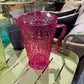 Acrylic Footed Short Drinking Glass with Raised Dots