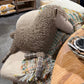 Faux Sherpa Sheep Shaped Pillow with Plaid Pattern