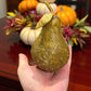 Textured Paper Mache Pear with Gold Stem