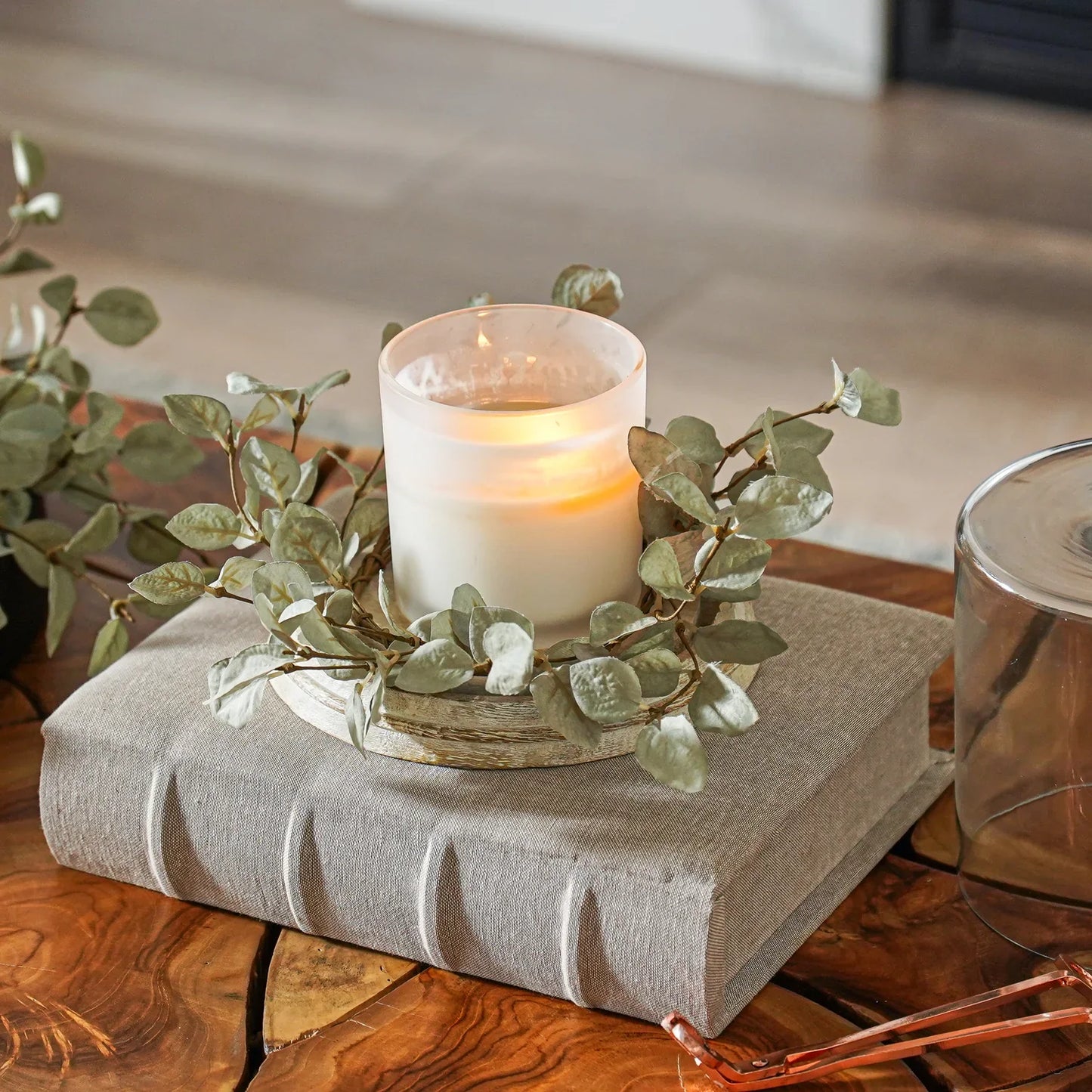 Beige Linen Hideaway Storage Book Box