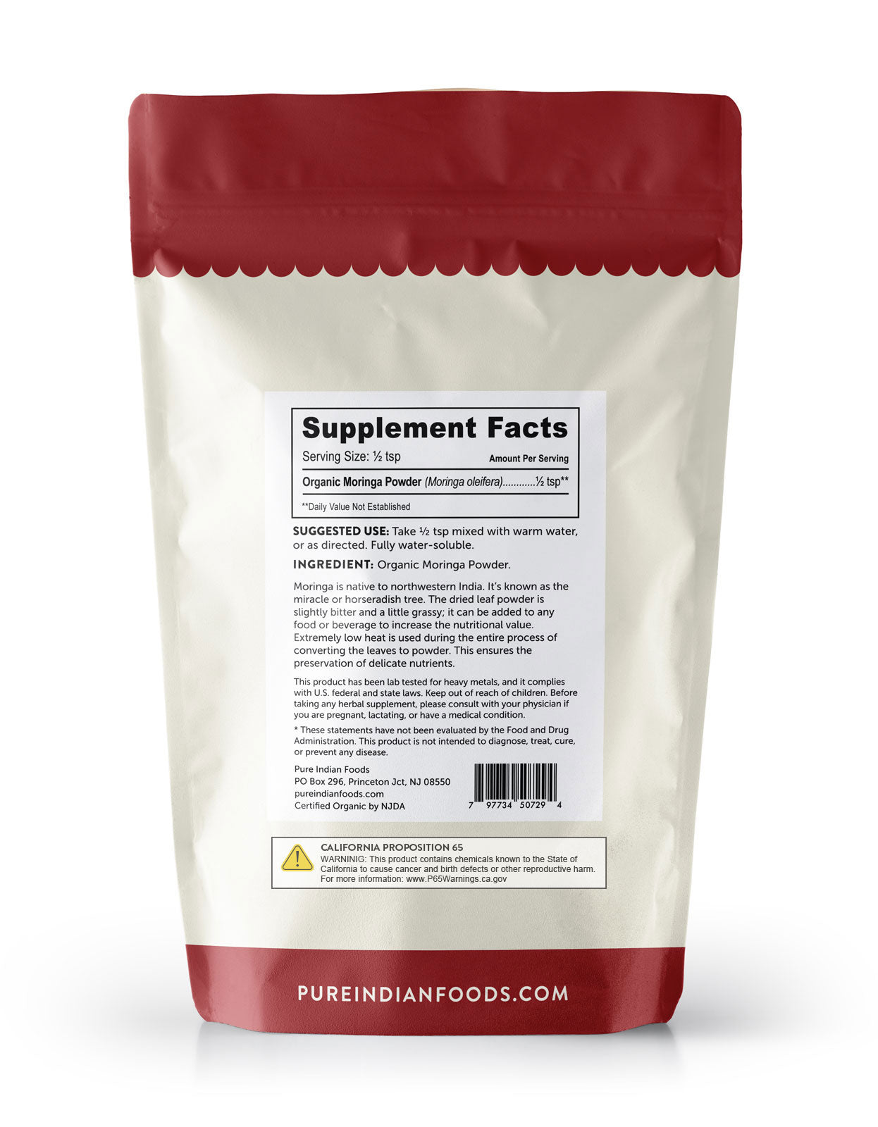 Moringa Powder, Certified Organic - 8 oz