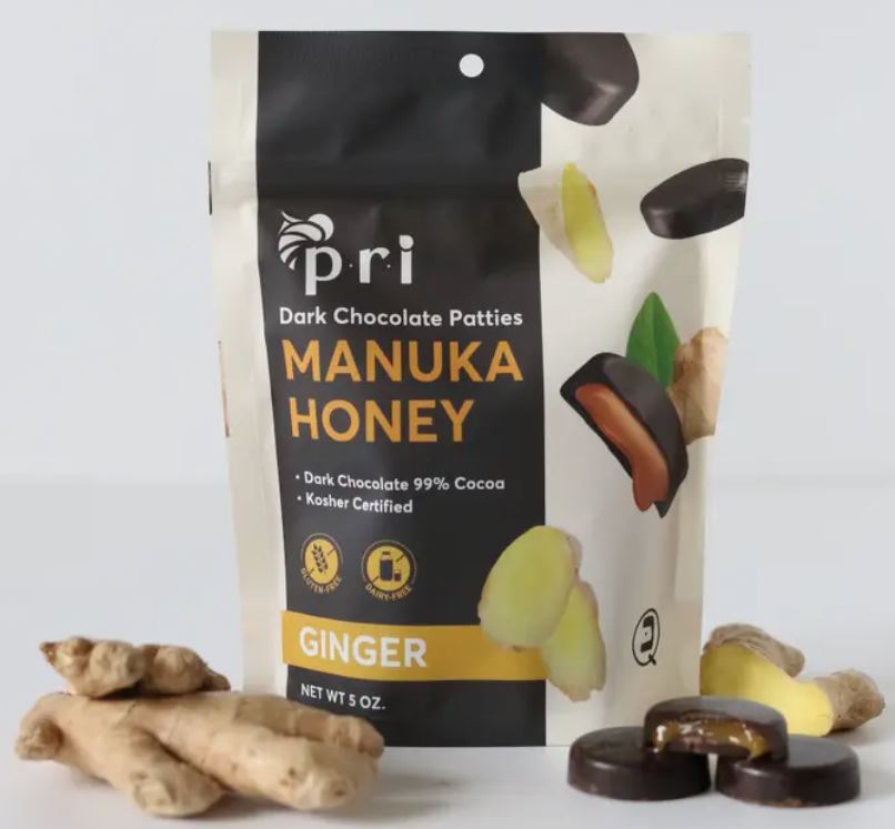 99% Cocoa Dark Chocolate Manuka Honey Ginger Patties