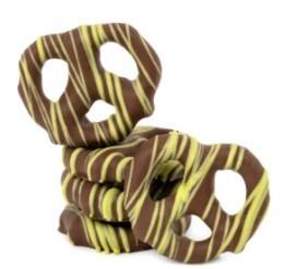 Milk Chocolate Pretzels with Pistachio Drizzle