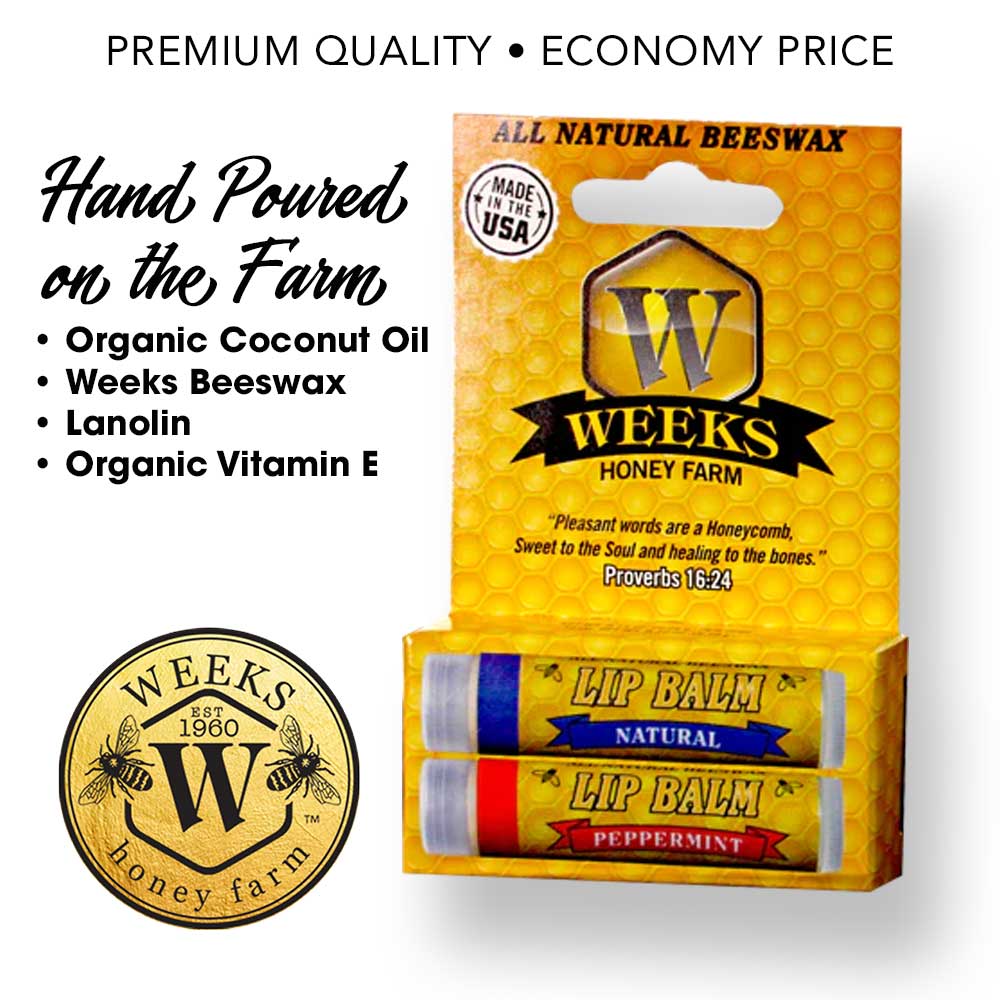 Natural Beeswax Lip Balms – Hydrating, All-Natural Moisturizer for Dry Lips
