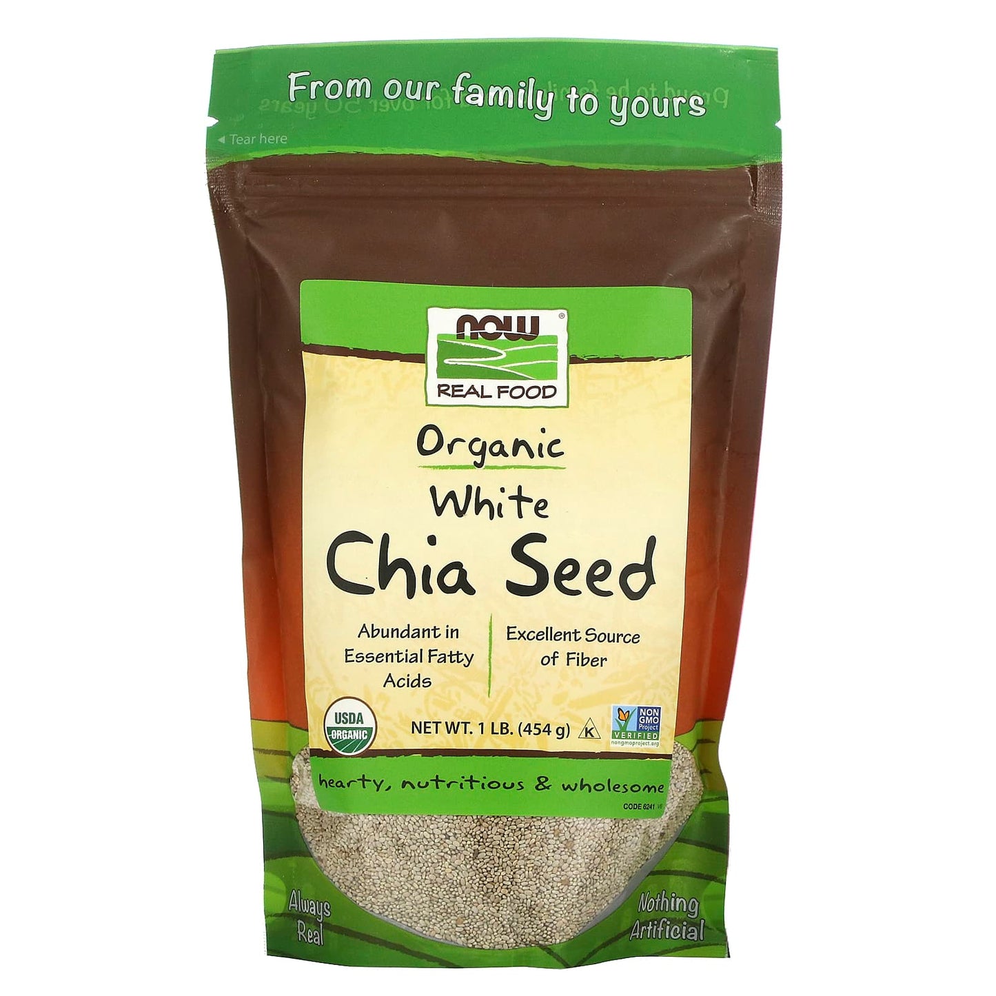 Now Real Food White Chia Seed Organic 1 Pound - 6241
