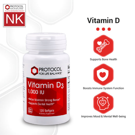 Protocol For Life Balance Vitamin D3 1,000 IU 120 Softgels - P0365
