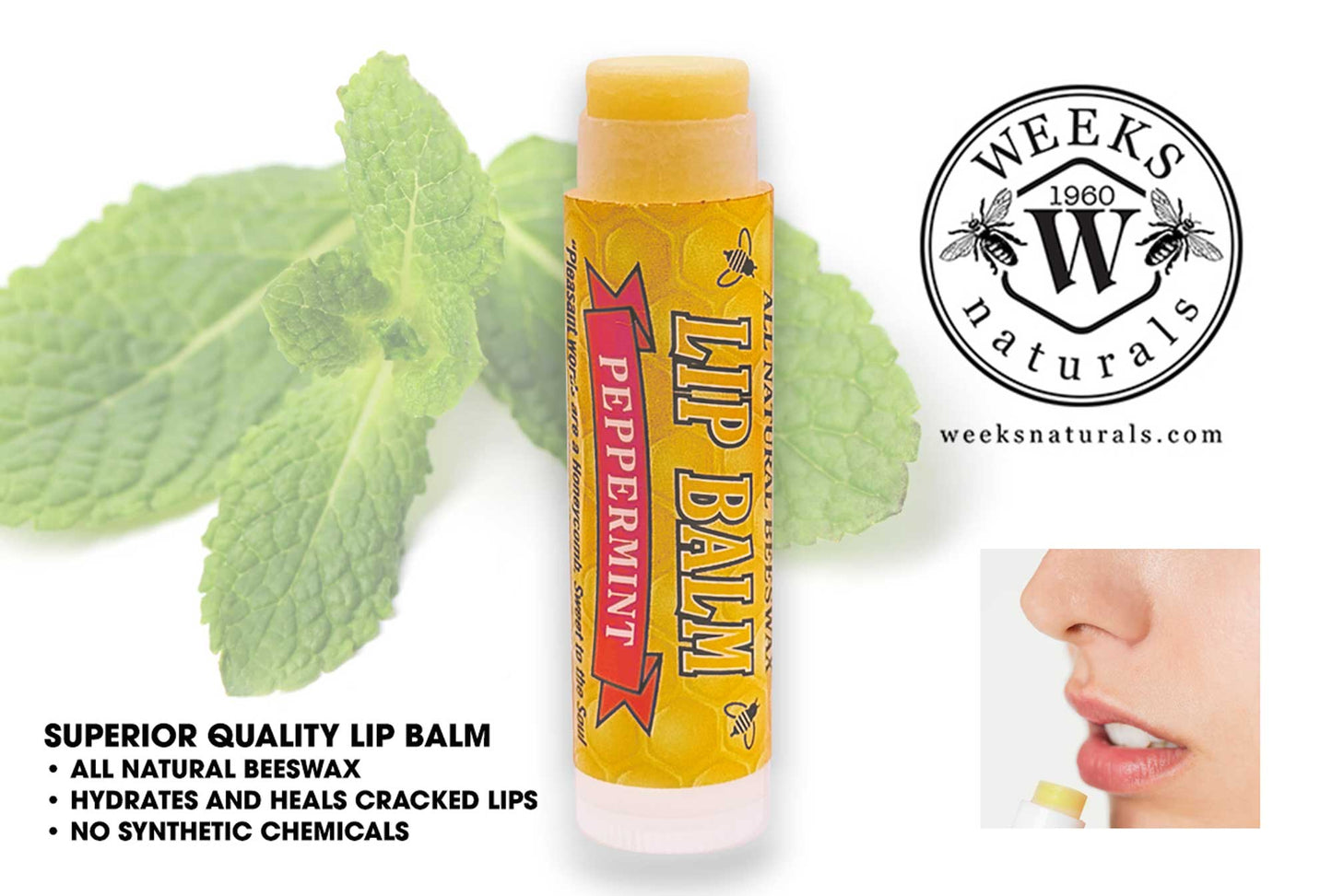 Natural Beeswax Lip Balms – Hydrating, All-Natural Moisturizer for Dry Lips
