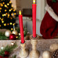 Red 3D Flameless Taper Candles (Set of 2)