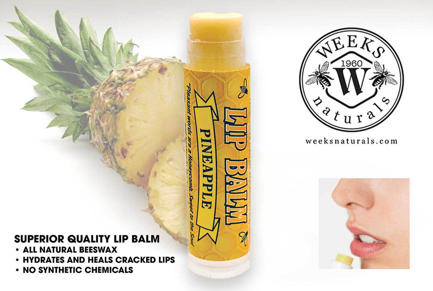 Natural Beeswax Lip Balms – Hydrating, All-Natural Moisturizer for Dry Lips
