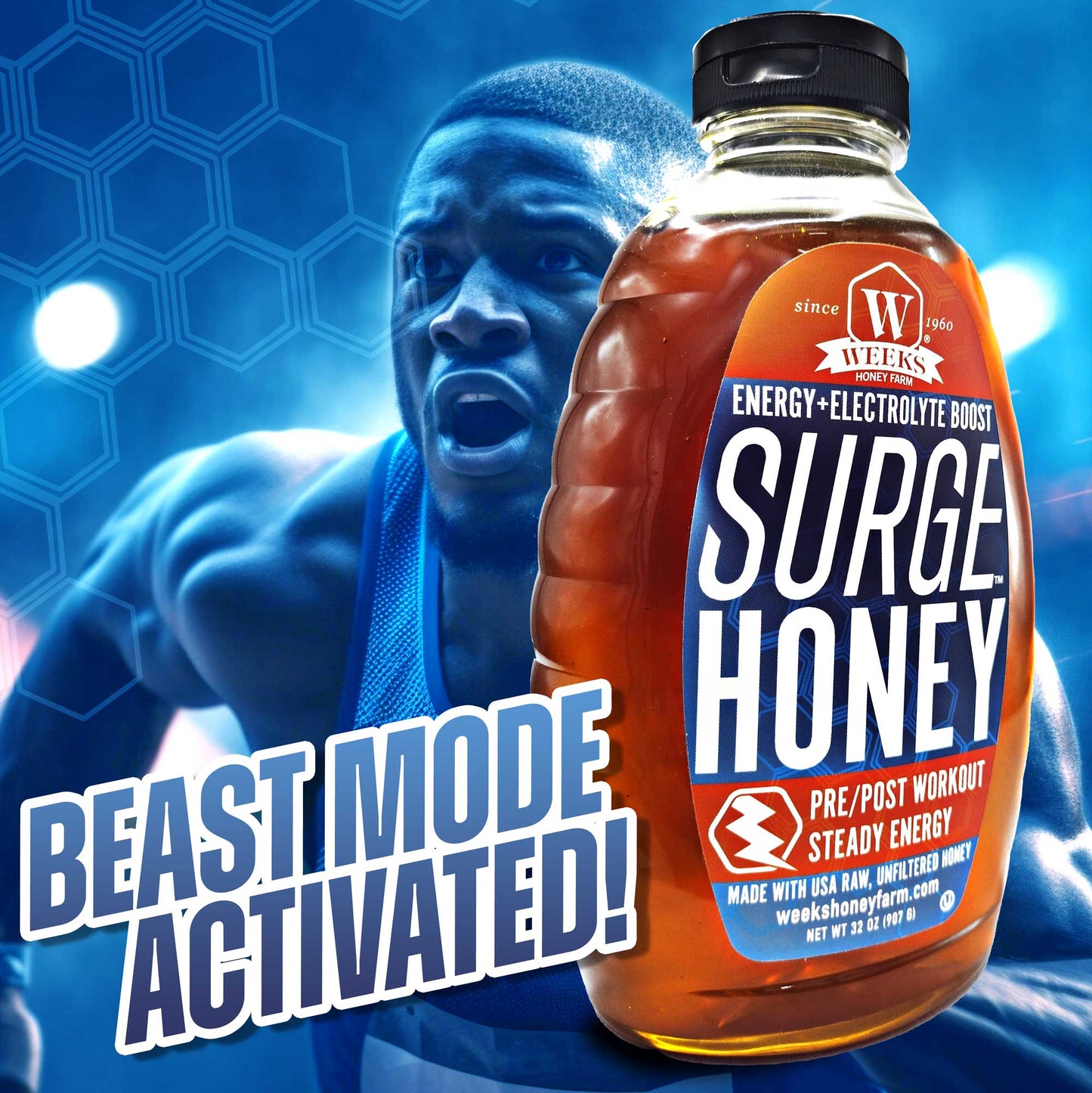 Surge Honey™ – Pure Raw Energy & Electrolyte Boost for Pre/Post Workouts