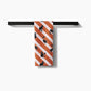 Black Cats Orange Striped Geometry Tea Towel