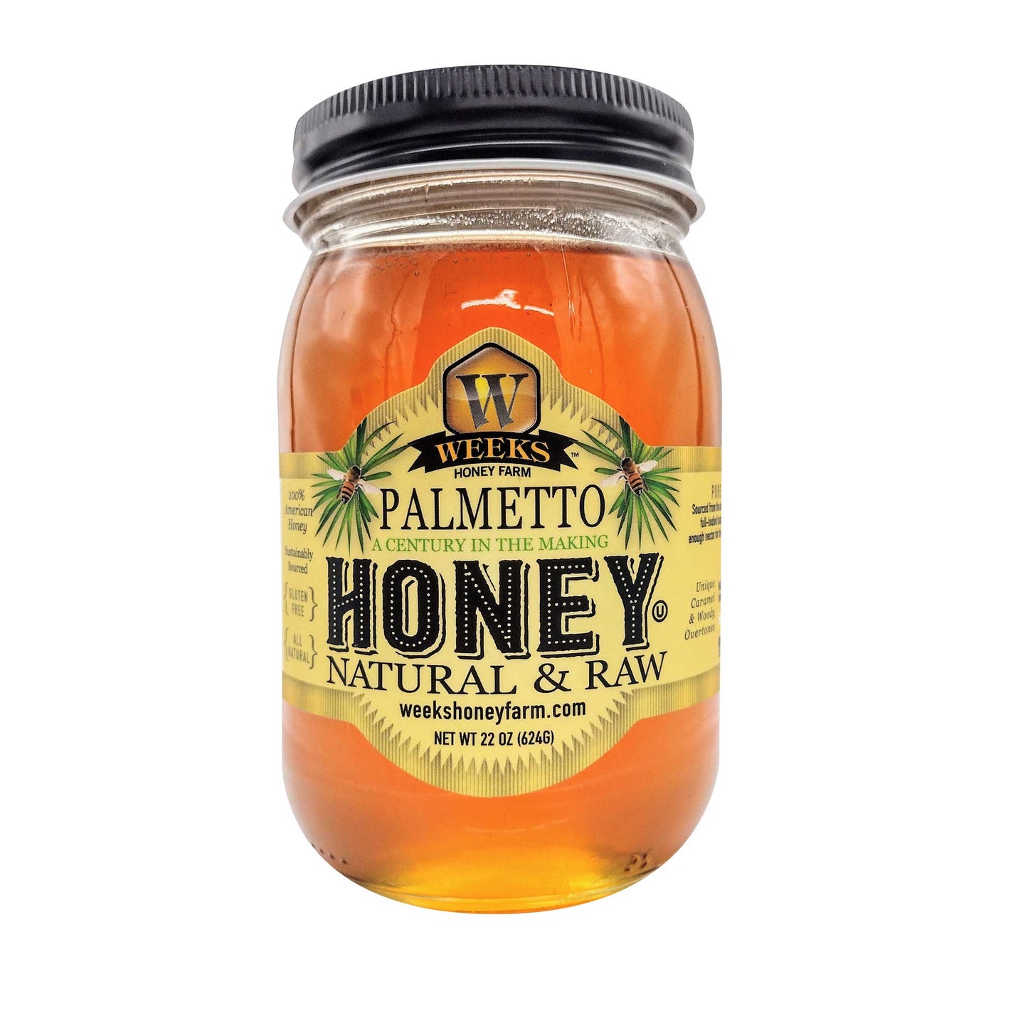 Weeks Pure, Raw & Unfiltered Saw Palmetto Honey, USA