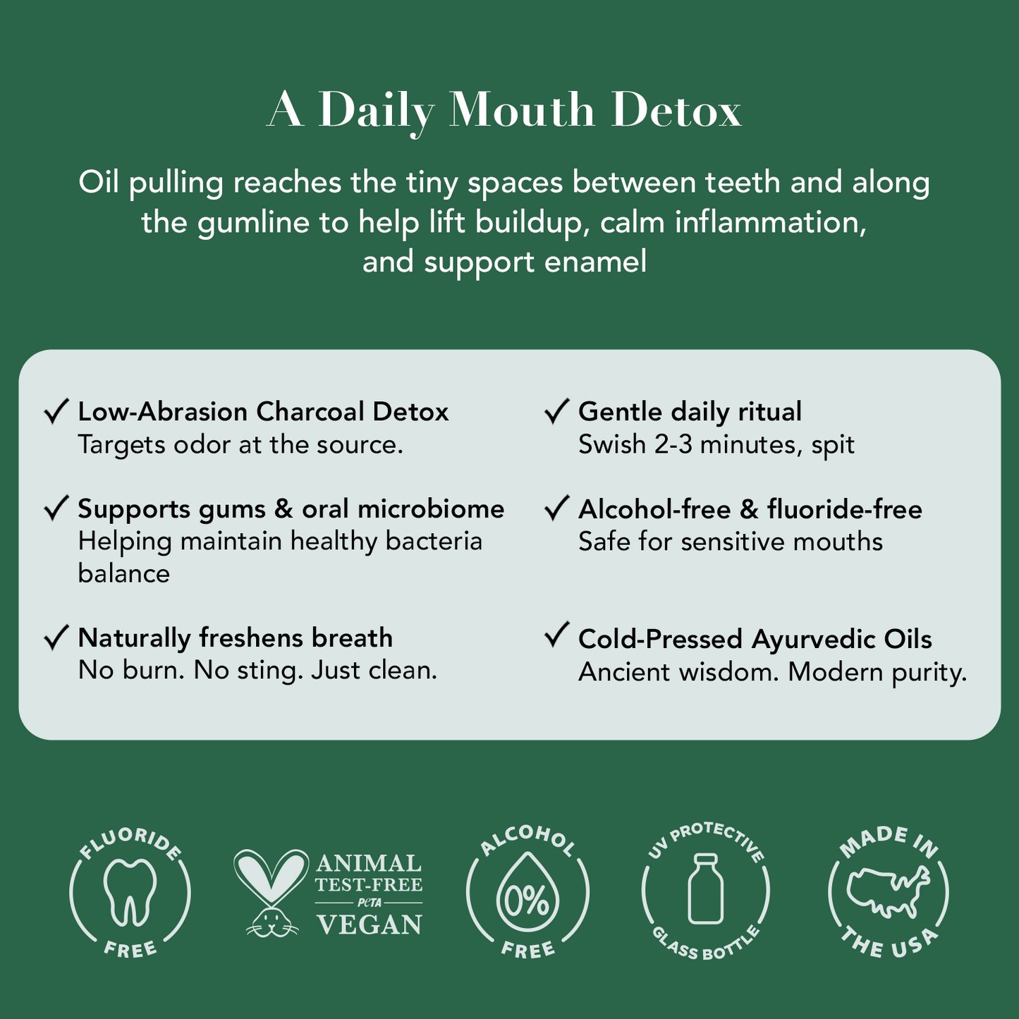 Terra & Co.® Oil Pulling Bundle – Gentle Green + Brilliant Black | Ayurvedic Detox, Enamel Protection & Whitening