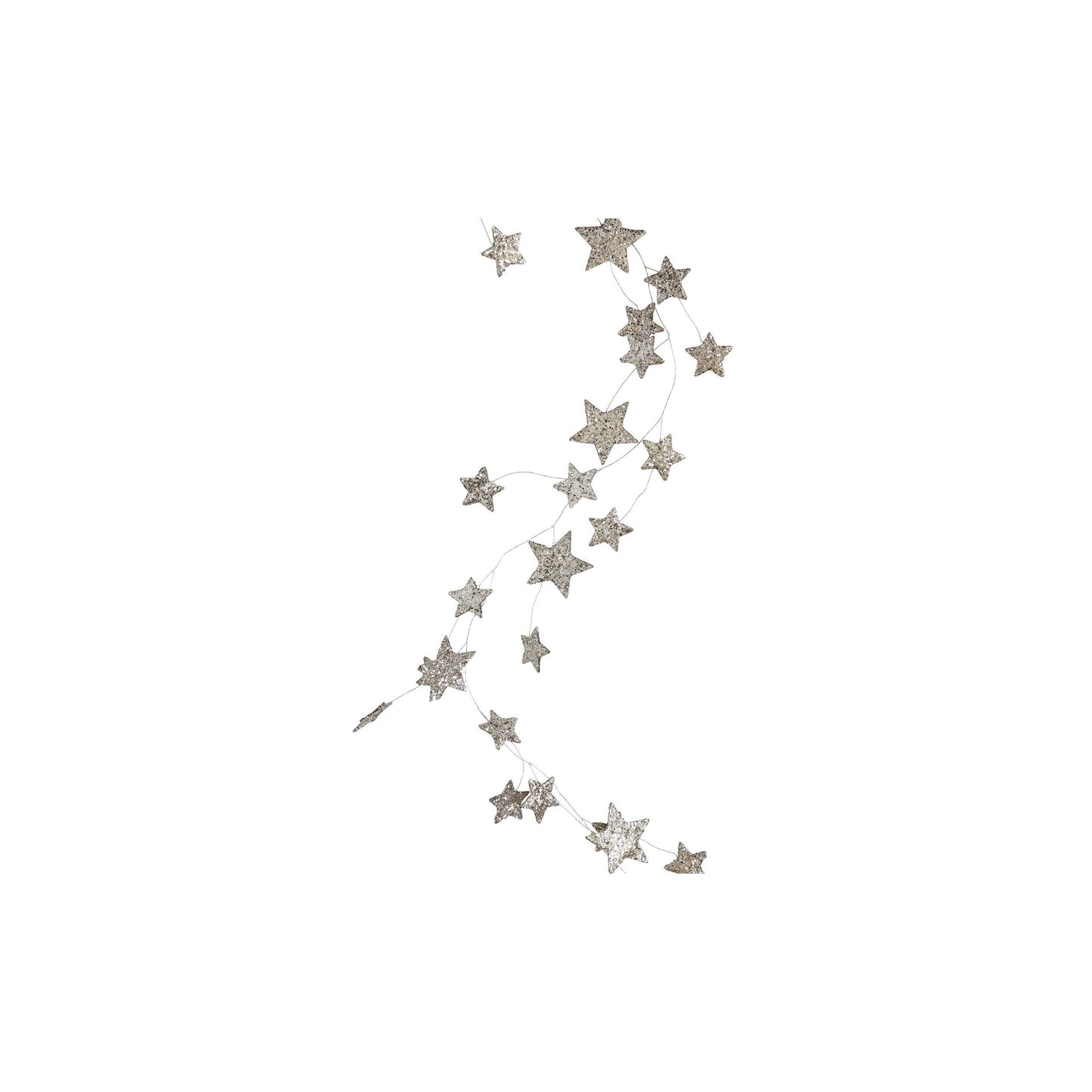 Silver Glitter Paper Star Garland