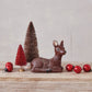 Vintage Inspired Brown Cement Lying Deer Figurine