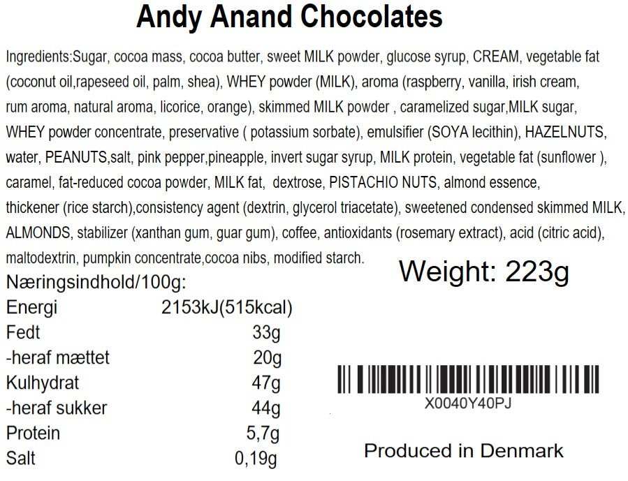 Andy Anand Gourmet Velvet Belgian Chocolate Bonbons Gift Box, 25 pc – Assorted Bon Bon Collection, European Craftsmanship, Birthday & Holiday Gift
