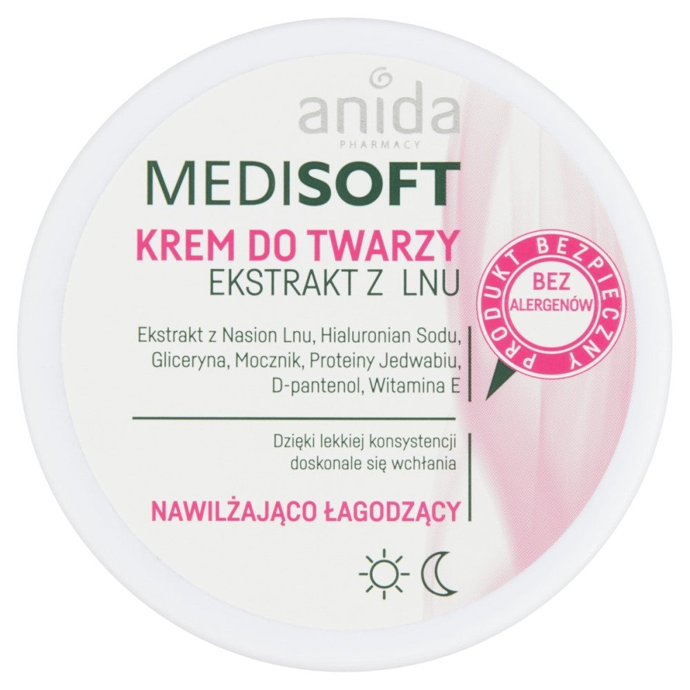Anida Medisoft Moisturizing and soothing face cream with flax extract 100 ml
