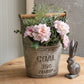 Metal Coal Bucket with Wood Handle