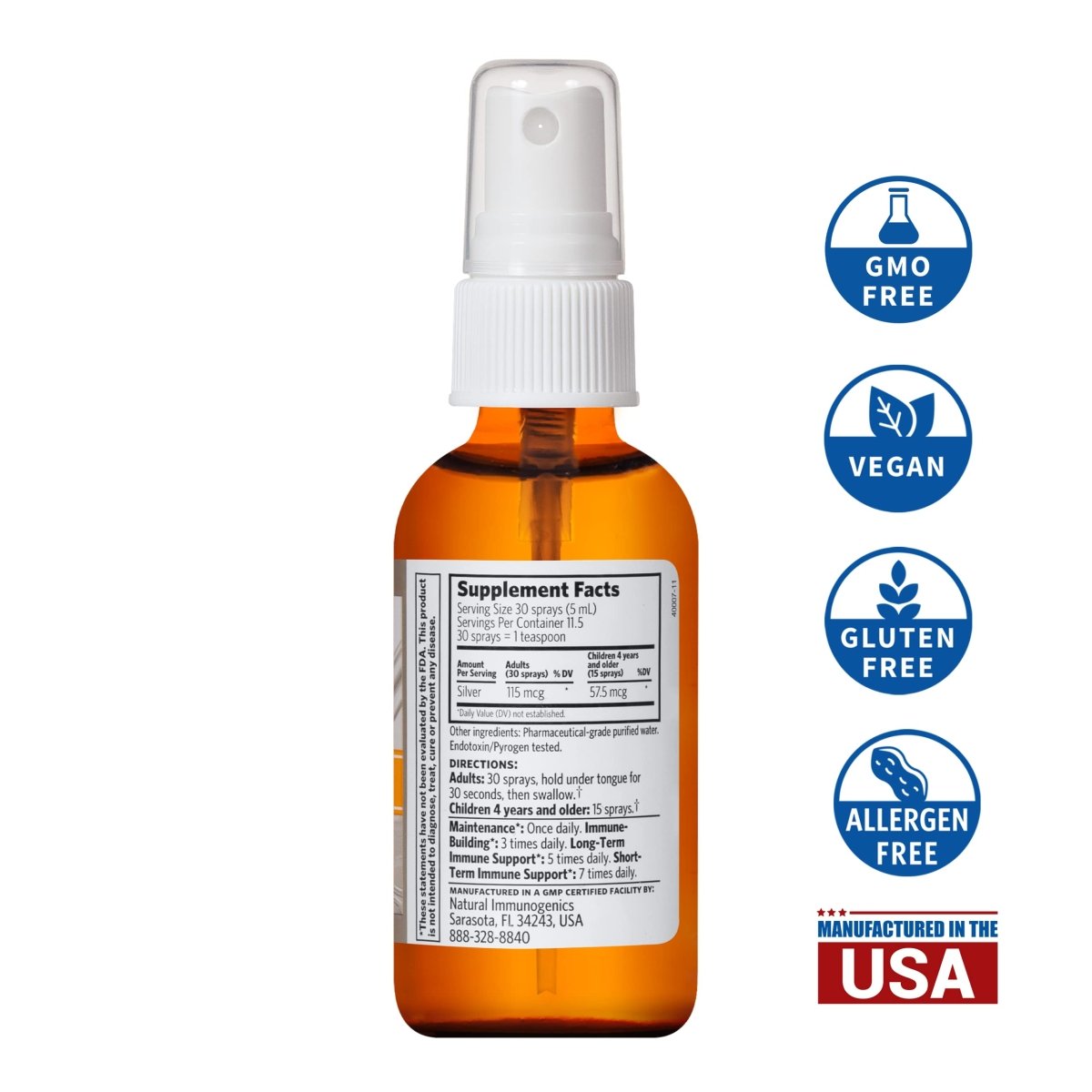 Argentyn 23 Professional Bio-Active Silver Hydrosol for Immune Support Colloidal Silver, 23ppm, 2oz (59mL)