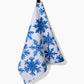 Snowy Days Blue Geometry Tea Towel