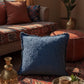 Blue Indigo Matelassé Medallion Throw Pillow