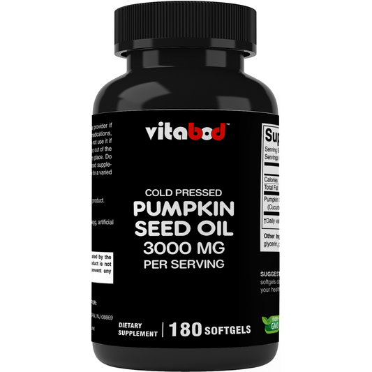 Vitabod | Cold Pressed Pumpkin Seed Oil 3000mg|180 Softgels