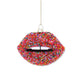 Candy Sprinkled Lips Glass Ornament