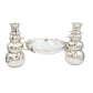 Cast Aluminum Snowmen with Hammered Glass Bowl