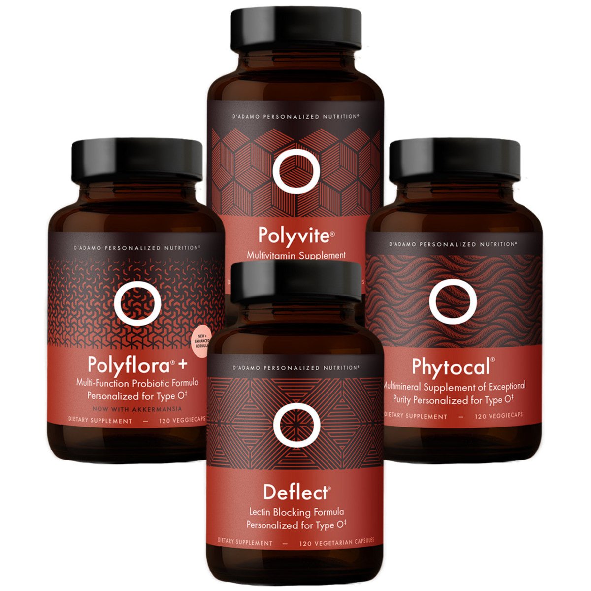 D'Adamo Daily Essentials Pack Blood Type A (Polyvite, Polyflora, Deflect, Phytocal)
