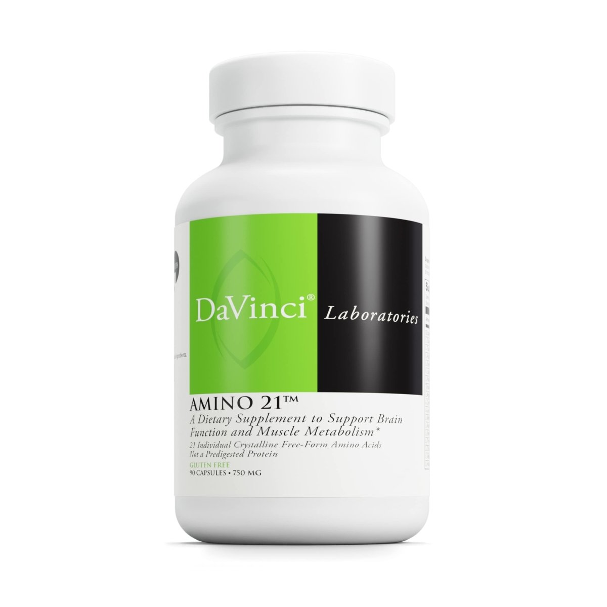 DAVINCI Labs Amino 21 - Amino Acid Dietary Supplement with L-Glutamine, L-Lysine HCl, Tyrosine, L-Arginine and More - Gluten-Free - 90 Capsules, 750 mg