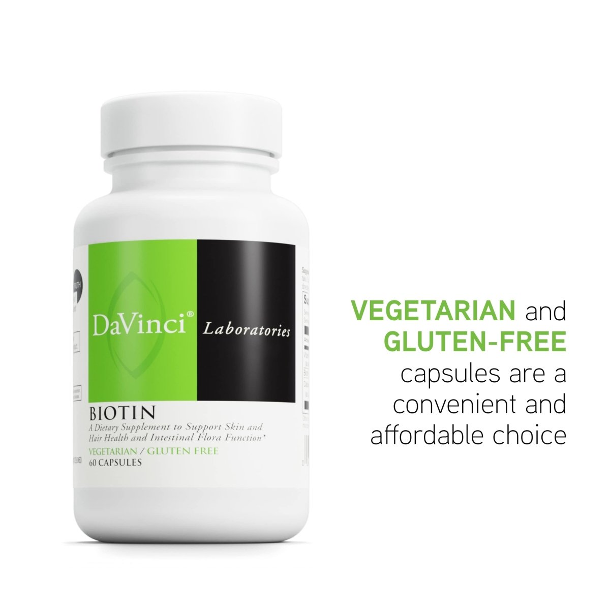 DAVINCI Labs Biotin - Vegetarian - Gluten-Free - 60 Capsules
