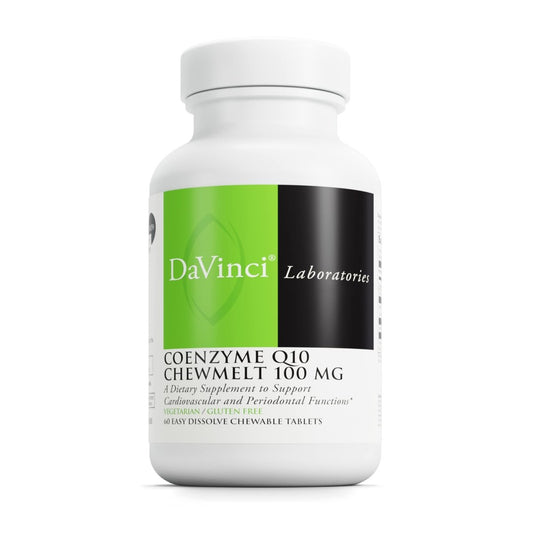 DaVinci Labs Coenzyme Q10 Chewmelt 100 mg - Vegetarian - Gluten-Free - 60 Easy Chewable Tablets