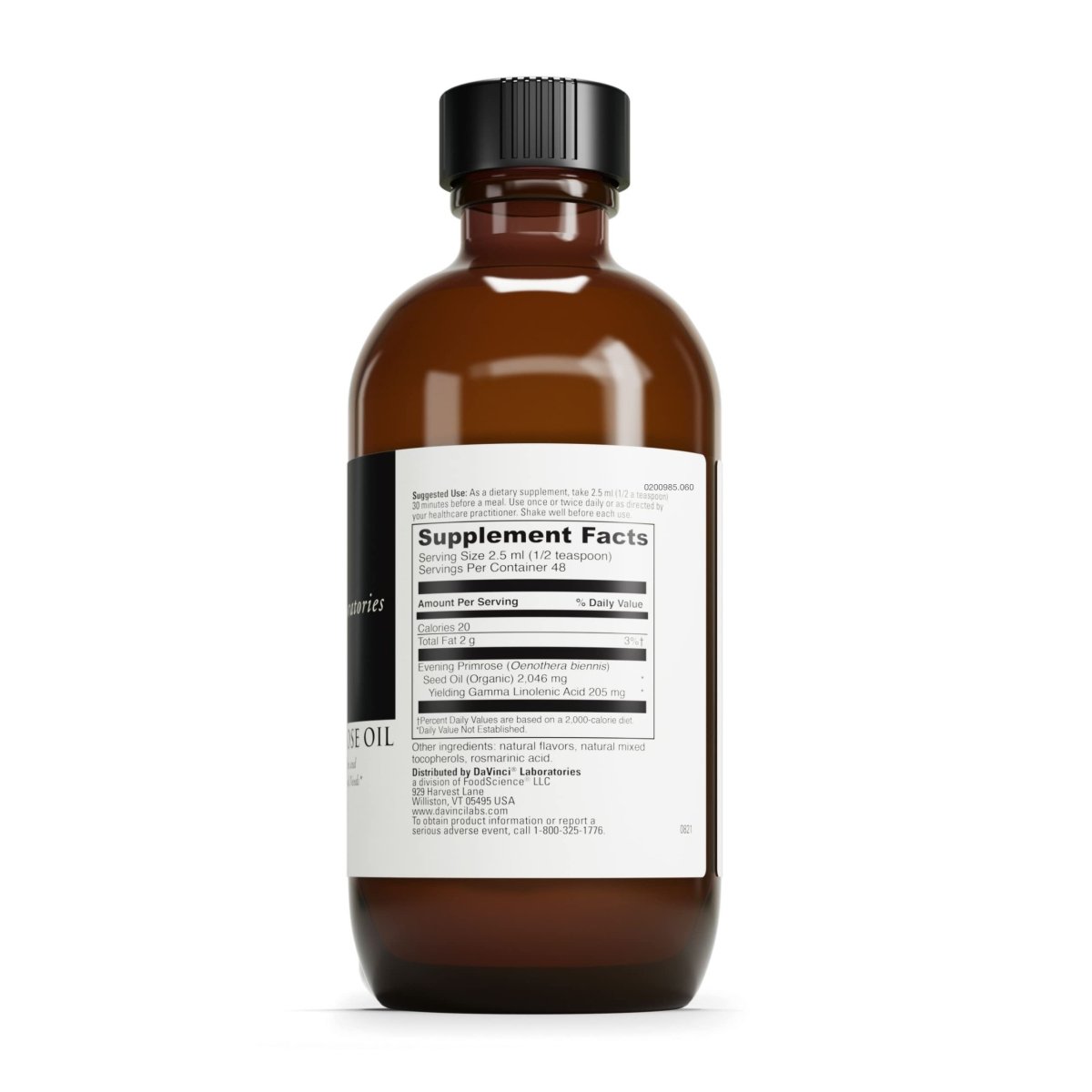 DAVINCI Labs Evening Primrose - Gluten-Free - 120 ml, 48 Servings